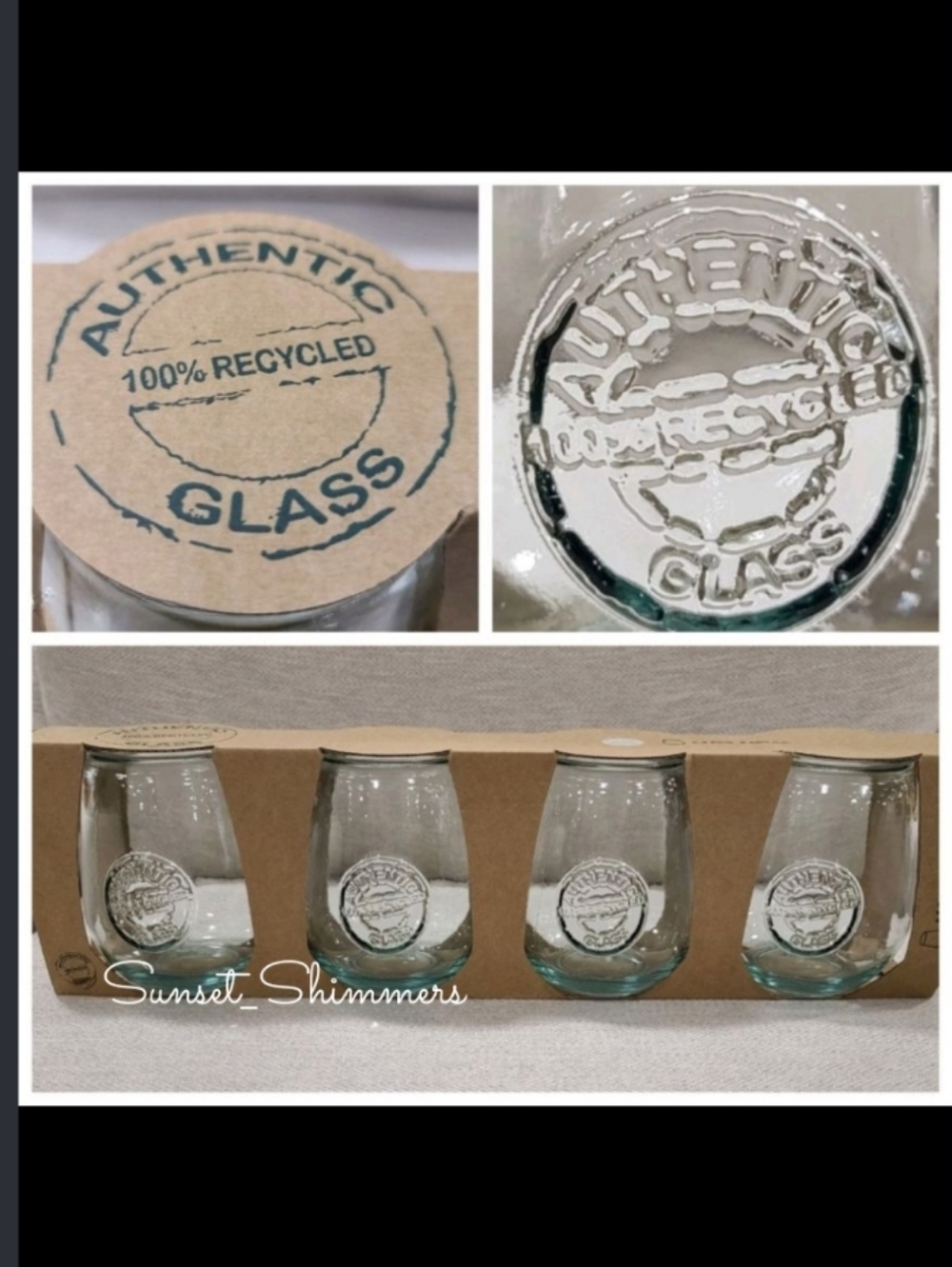 Set of 4 ~ VIdrios San Miguel 100% AuthentIc Recycled Stemless Wine Glasses New